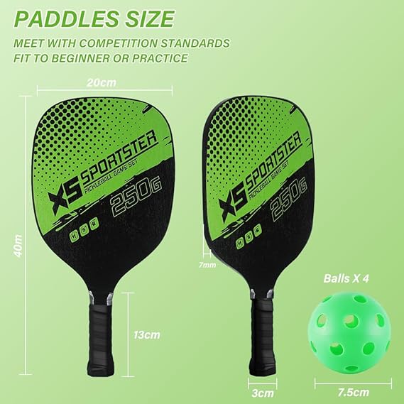 Premium Pickleball Paddle Set  | Complete Set with 4 Pickleballs & Carry Bag | Perfect for Beginners & Pros