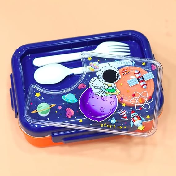 Stainless Steel Dual Compartment Lunch Box – Leak-Proof Tiffin for School, Office & Travel |