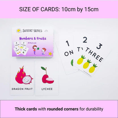 Numbers and Fruits Flash Cards | Learning Cards (Age Group:1-4 Years)