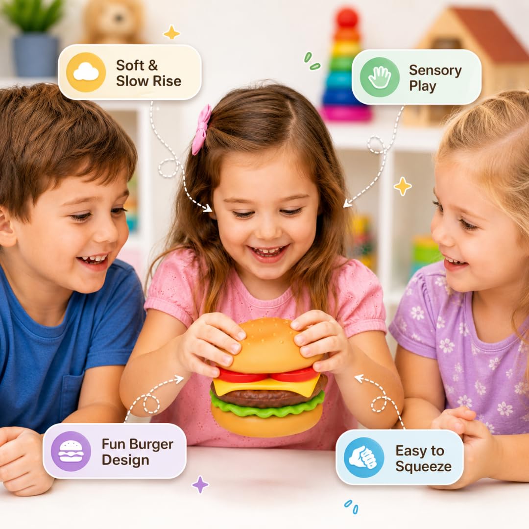Burger Squishy Toy for Kids & Adults
