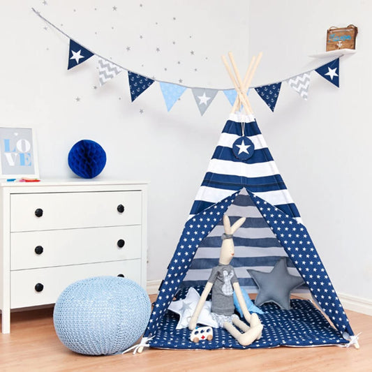 Happy Teepee Portable Teepee Tent with Blue Star