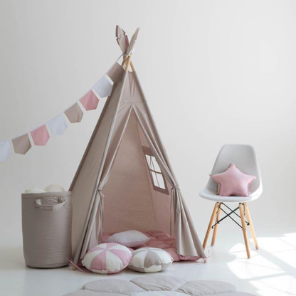 Kid’s Portable Teepee Tents With Cushion