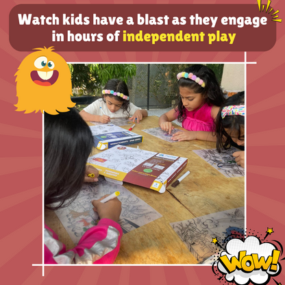 PEPPLAY DOODLE PLACEMATS - SUPERHEROES & MONSTERS