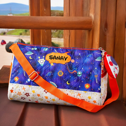 Personalised Premium Duffle Bag With Toy Keychain