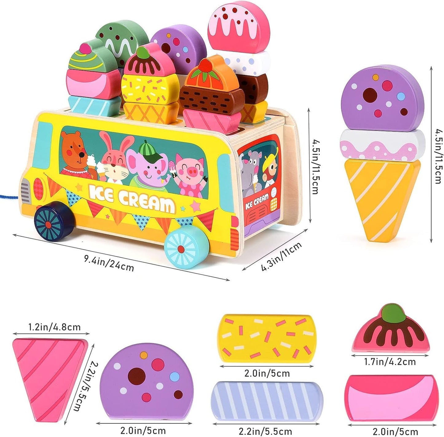 Bus Ice Cream Cart Set for Kids