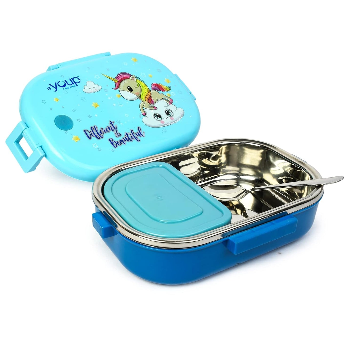 Stainless Steel Unicorn Theme Kids Lunch Box - 700 ml