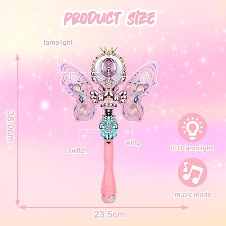 Rotating LED Light-Up Fairy Wand