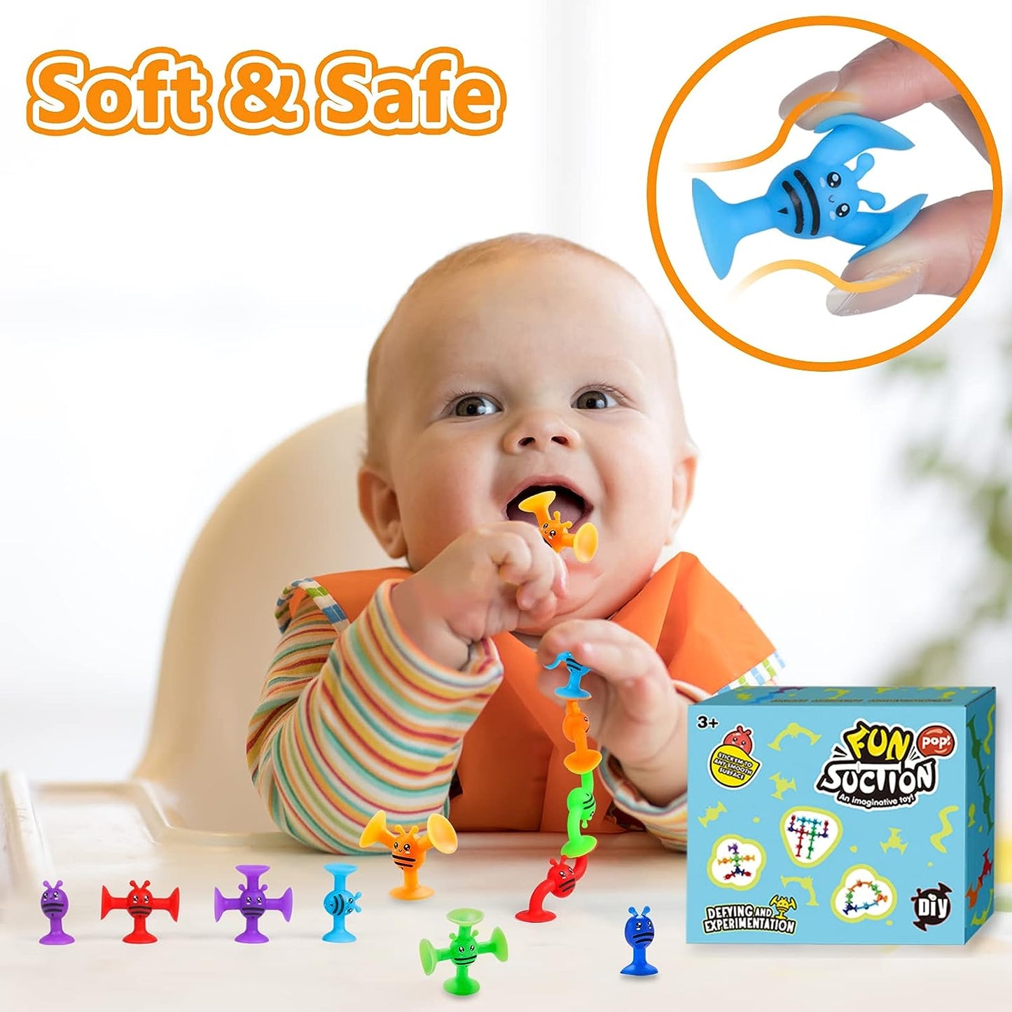Silicone Suction Cup Toys - 38 Pcs