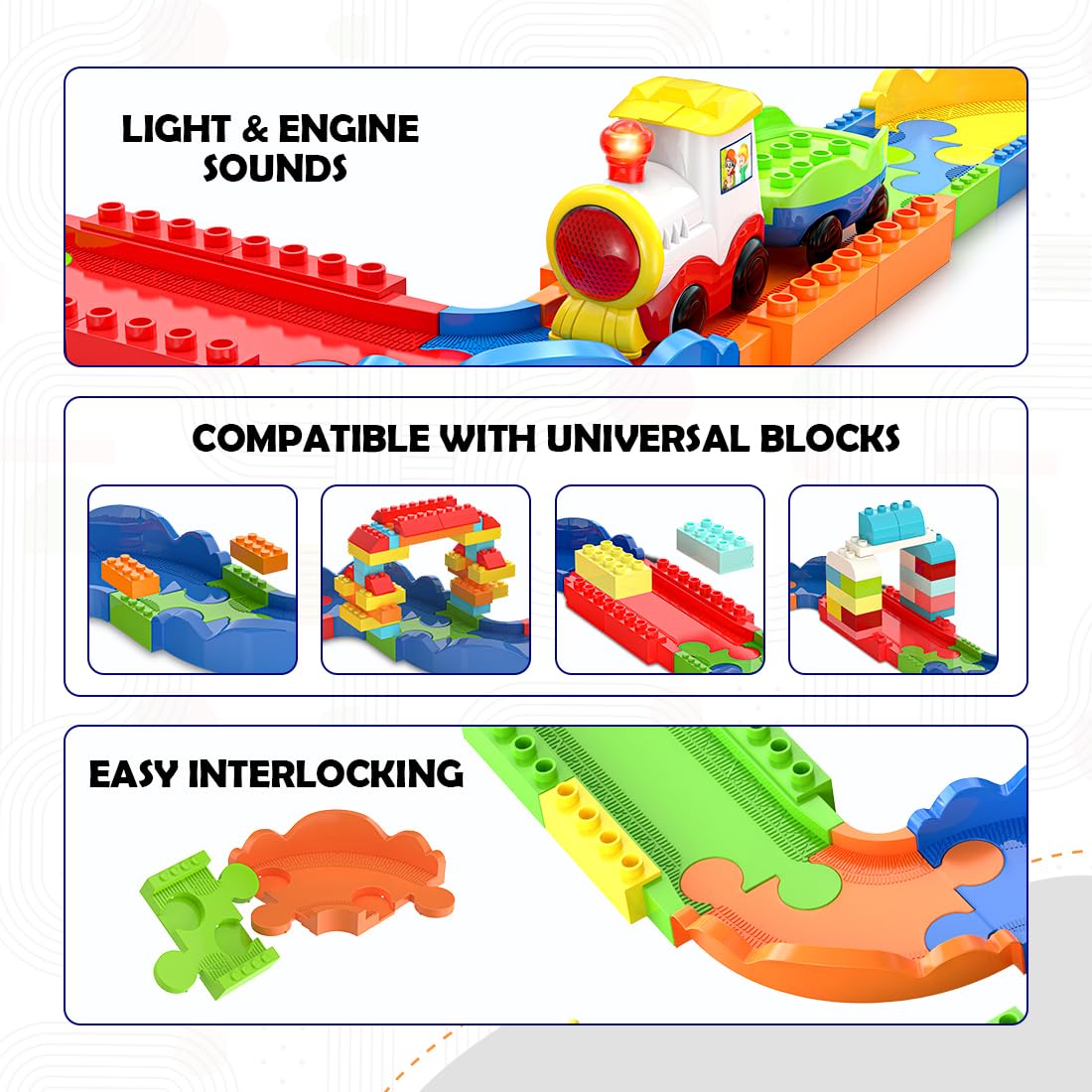 Interlocking Train Set With rechargeable Engine