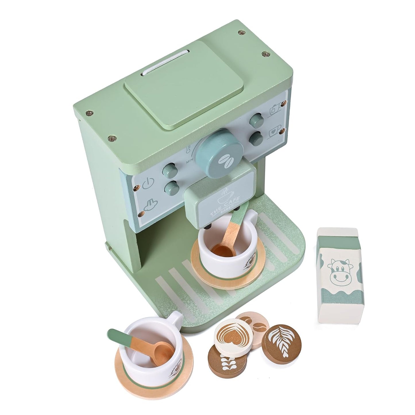 Wooden Kids Toys Kitchen Accessories Green Coffee Maker