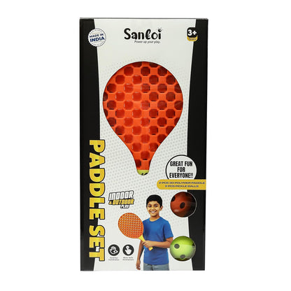 Paddle Ball Game Set with 2 Balls, Indoor Outdoor Play Set for Kids 3+ Years