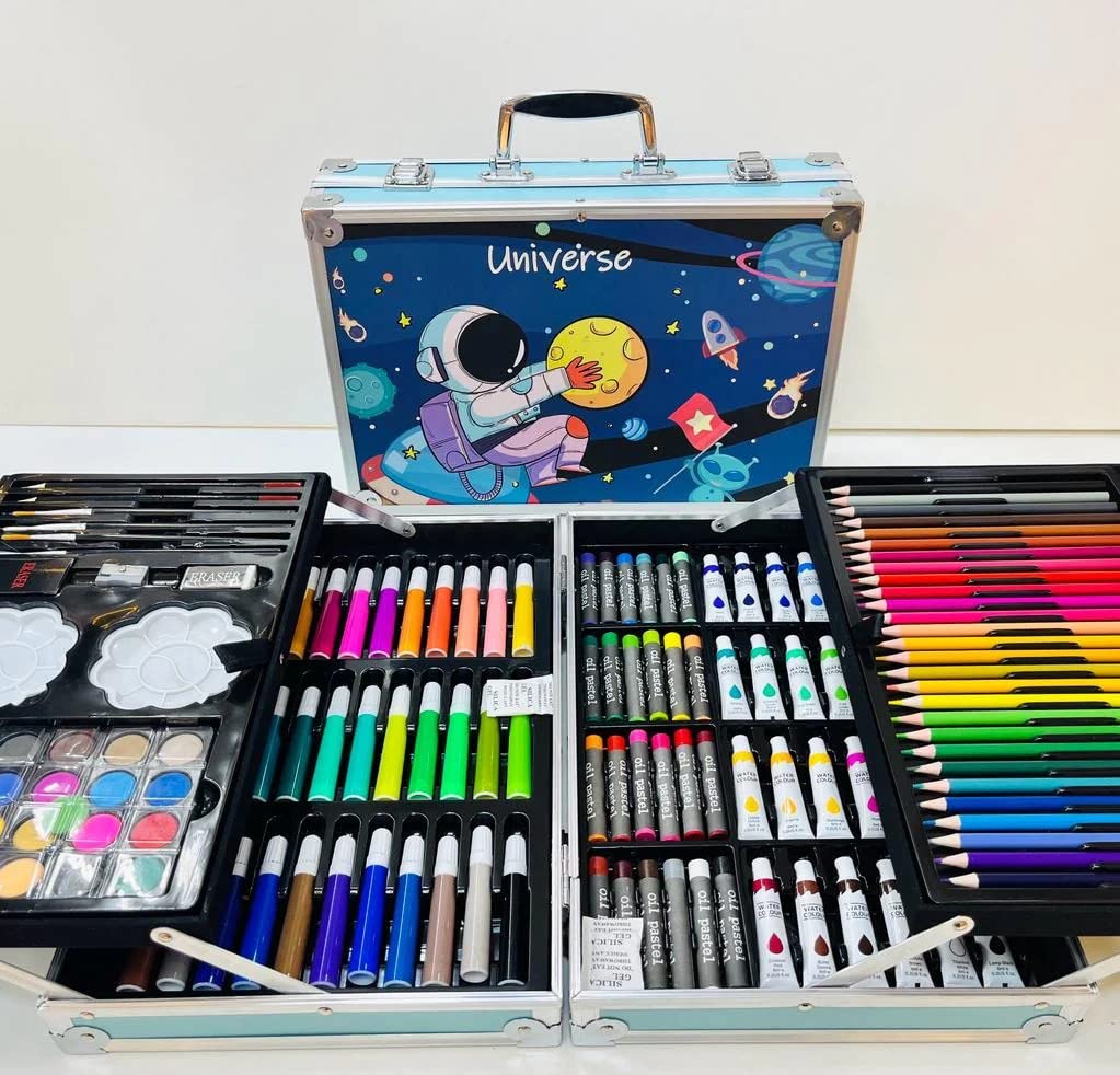 Kids Art Box –  Drawing & Painting Set with Case 🖍️🎨