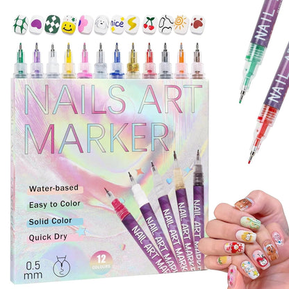 12 Colors DIY Nail Art Pens Set