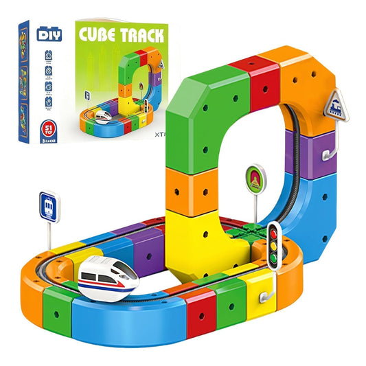 DIY Cube Track Magic Rail Train Set Of 51 Pcs