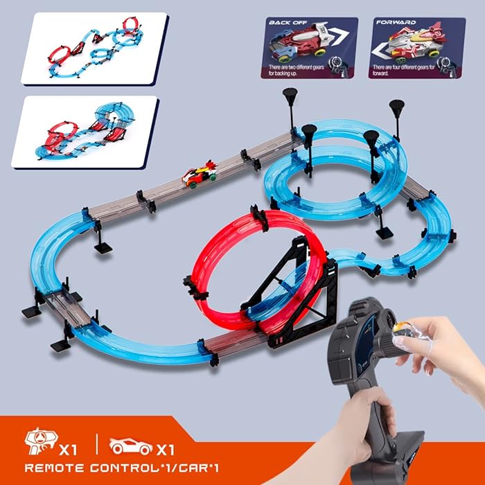 63 Pcs Magnetic Car Race Track Sets For Kids 6+
