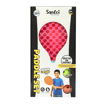Paddle Ball Game Set with 2 Balls, Indoor Outdoor Play Set for Kids 3+ Years