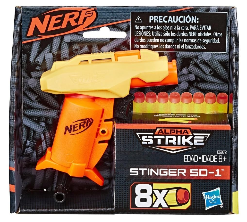 Nerf Alpha Strike Set Stinger Sd-1 Toy Blaster with Targeting Set-11-Piece Alpha Strike Set Includes Toy Blaster