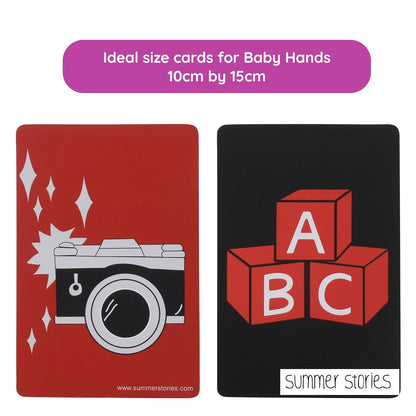 Newborn High Contrast Flash Cards (Red, Black, White, Learning Cards, Age Group: 0-1 Year)