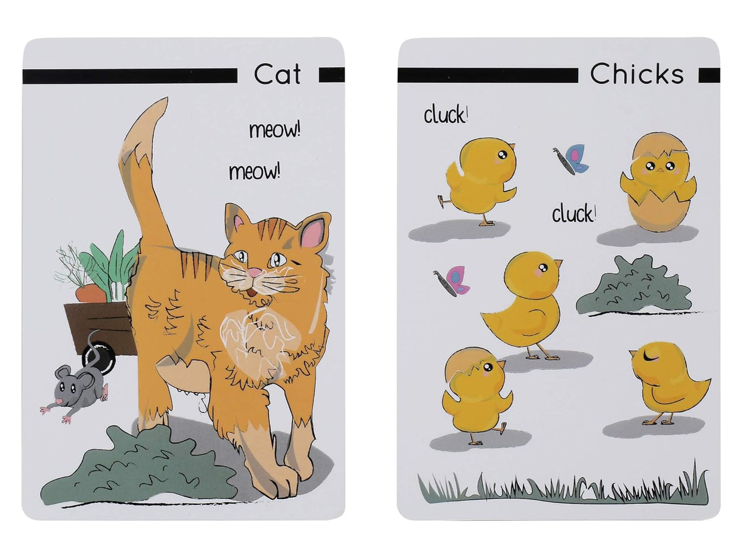 Farm Animals Flash Cards | Learning Cards (Age Group: 1-4 Years)