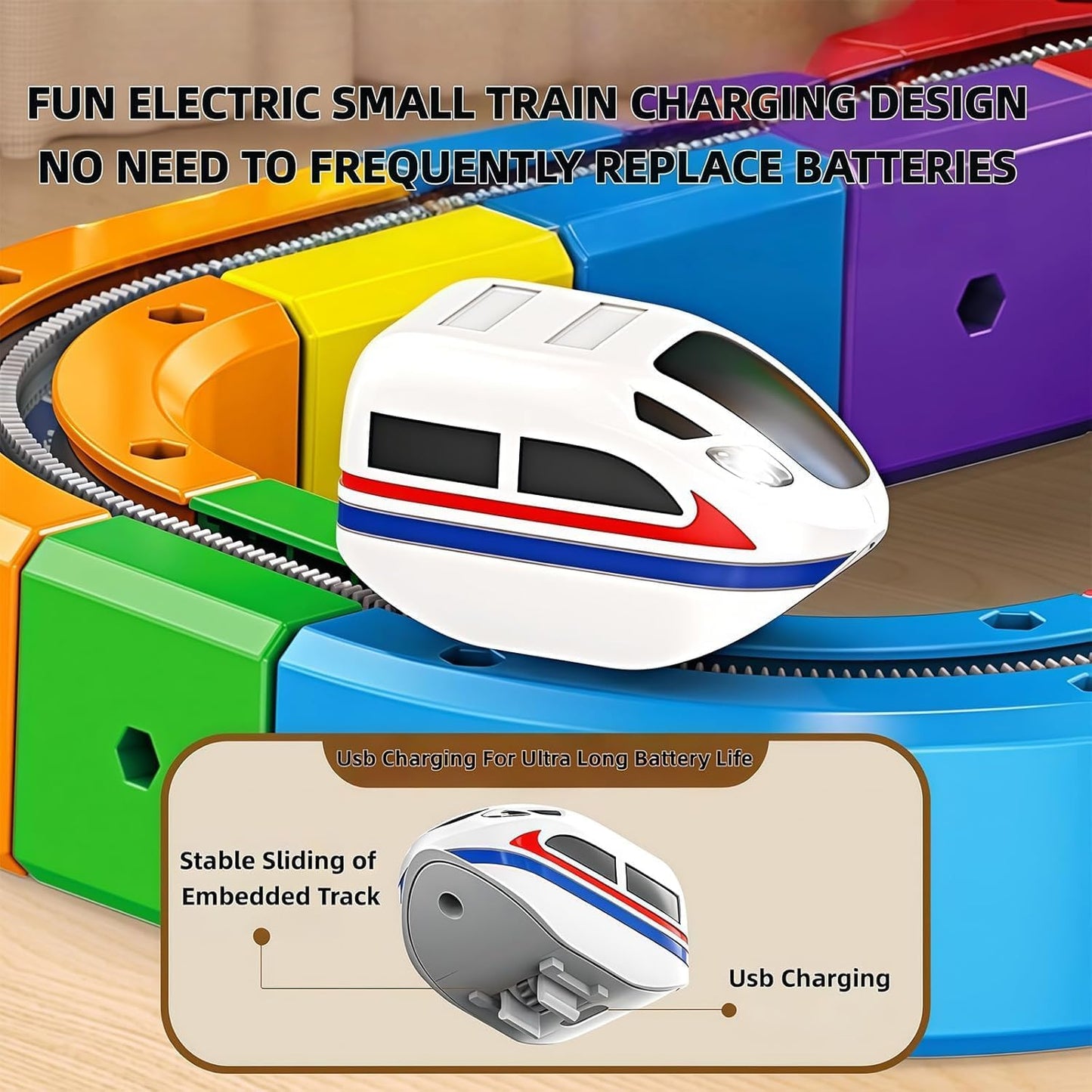 Cube Track Train Toy for Kids Set