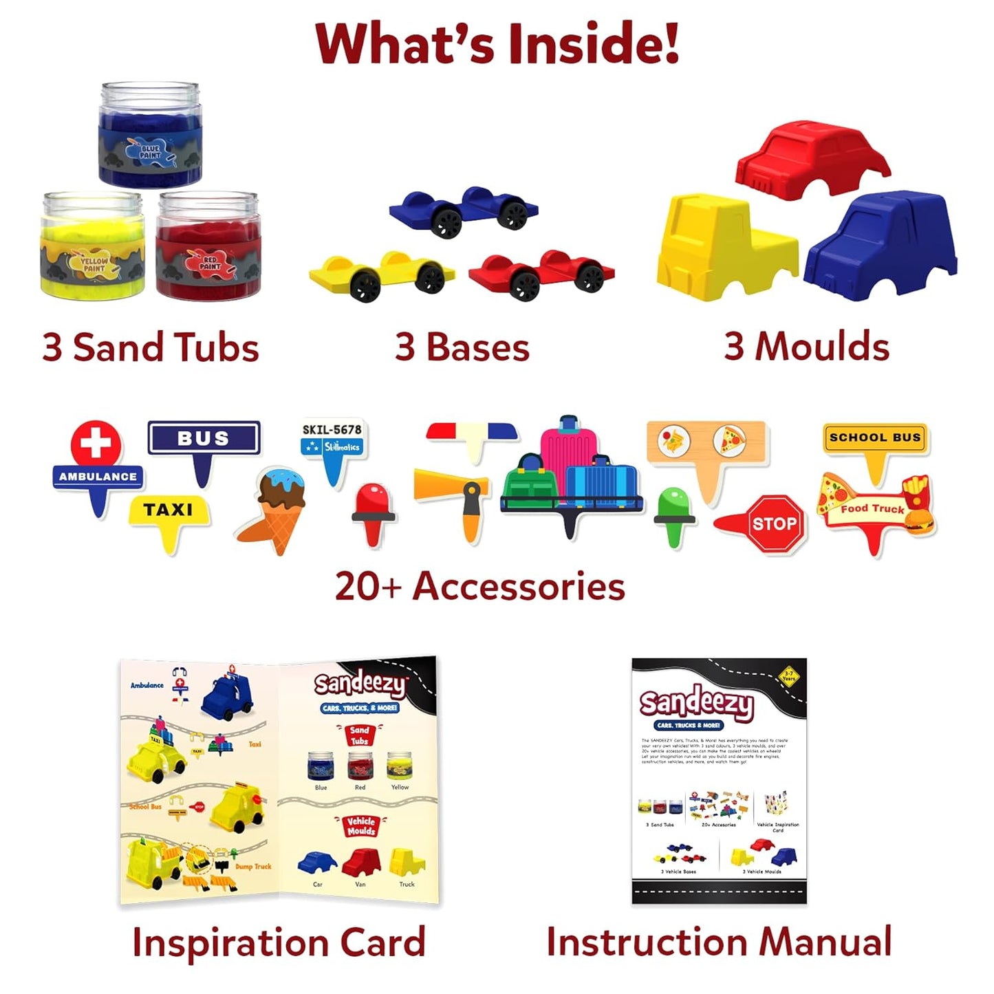 Skillmatics Sandeezy Pretend Play Cars, Trucks & More