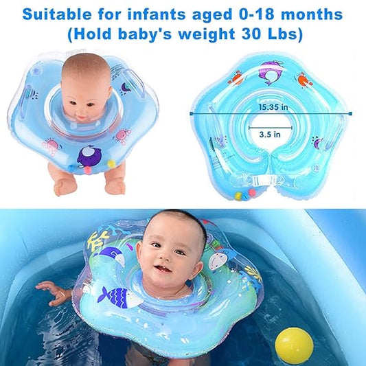 Baby Neck Float Ring – Double Airbag Infant Swim Tube | Safe Inflatable Bath & Pool Ring for Newborns & Toddlers