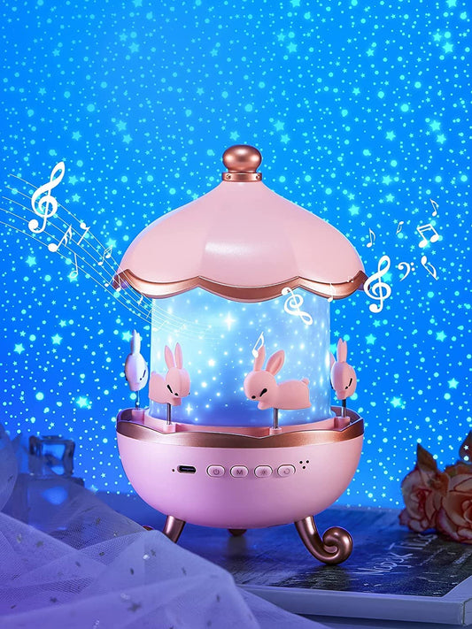 ✨ Star Light Projector for Kids – 6 Projection Films, 5 Color Modes, Rotating Rabbit Night Light |