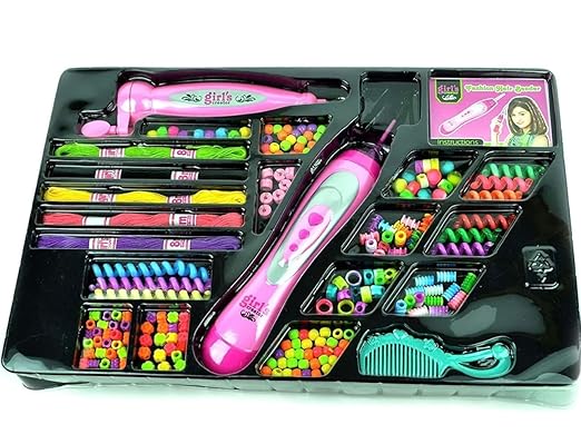 Premium 2in1 Hair Braider and Beader for Girls with 15 Style Pieces