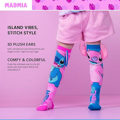 Stitch Knee-High Socks – Colorful Dress-Up Socks for Kids & Adults, Fun Crazy Sock Day Gift