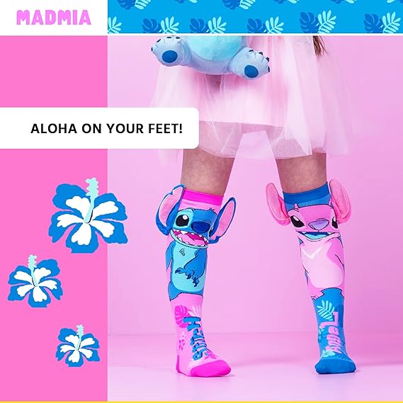 Stitch Knee-High Socks – Colorful Dress-Up Socks for Kids & Adults, Fun Crazy Sock Day Gift
