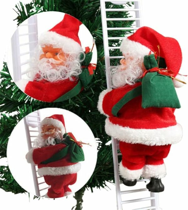 Musical Tree Climbing Santa Snowy Rise