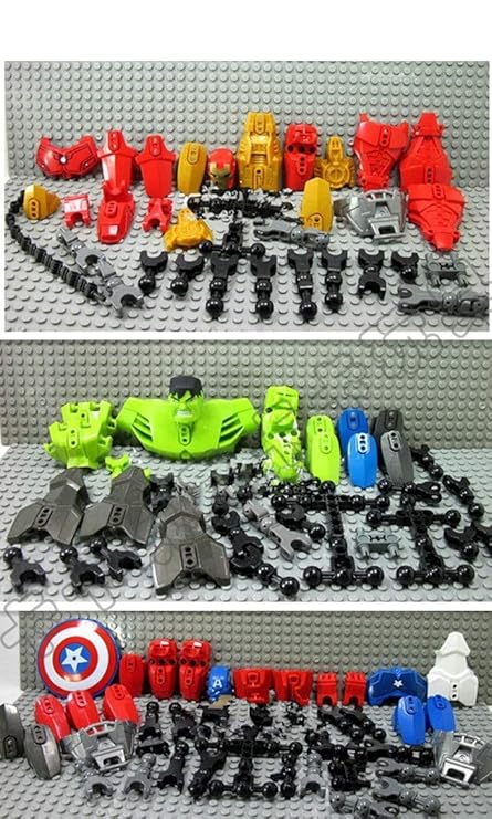 Build-A-Hero Superhero Action Figures – Brick by Brick LEGO-Compatible Set (Twistable Arms & Legs)