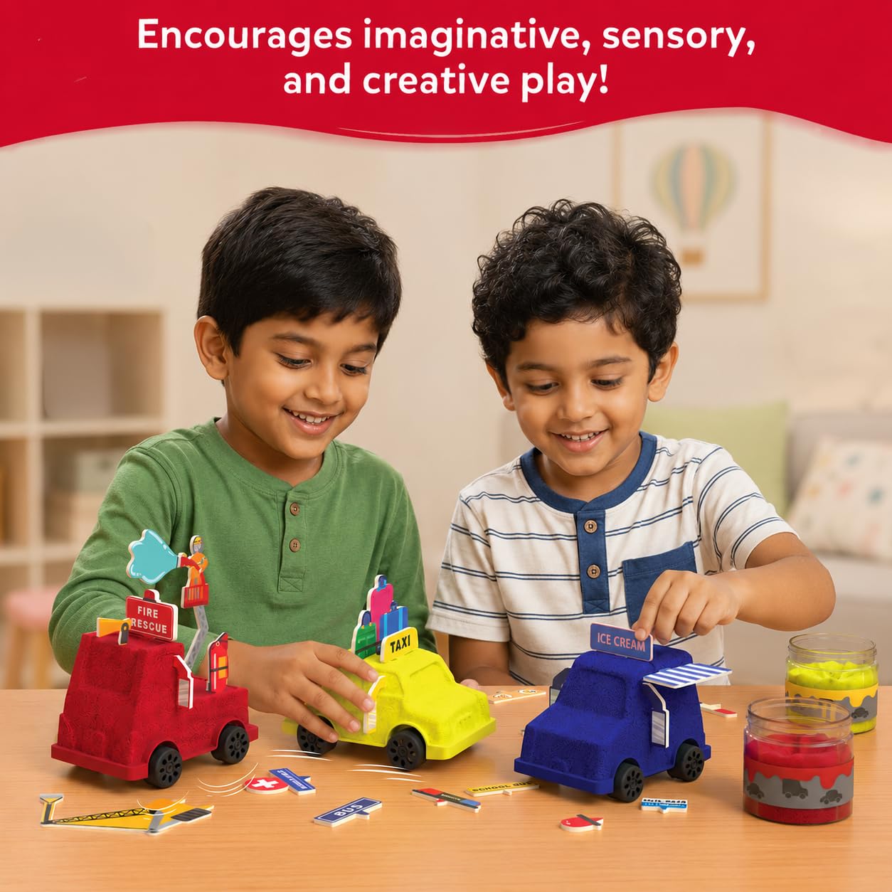 Skillmatics Sandeezy Pretend Play Cars, Trucks & More