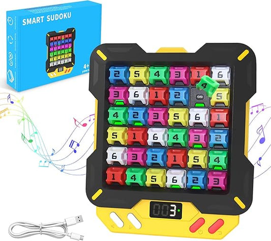 Smart Sudoku Puzzle Game – Electronic 4-in-1 Brain Teaser Console for Kids & Adults 🎮 | 3500+ Logic Challenges 🧩 | STEM Learning Toy | Portable Travel Puzzle Gift for Ages 4+
