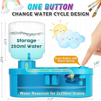5-in-1 Paint Brush Cleaner with Water Circulation, Drain & Holder – For Acrylic, Watercolor & More