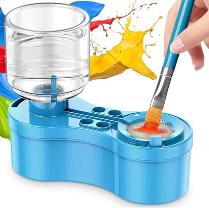 5-in-1 Paint Brush Cleaner with Water Circulation, Drain & Holder – For Acrylic, Watercolor & More