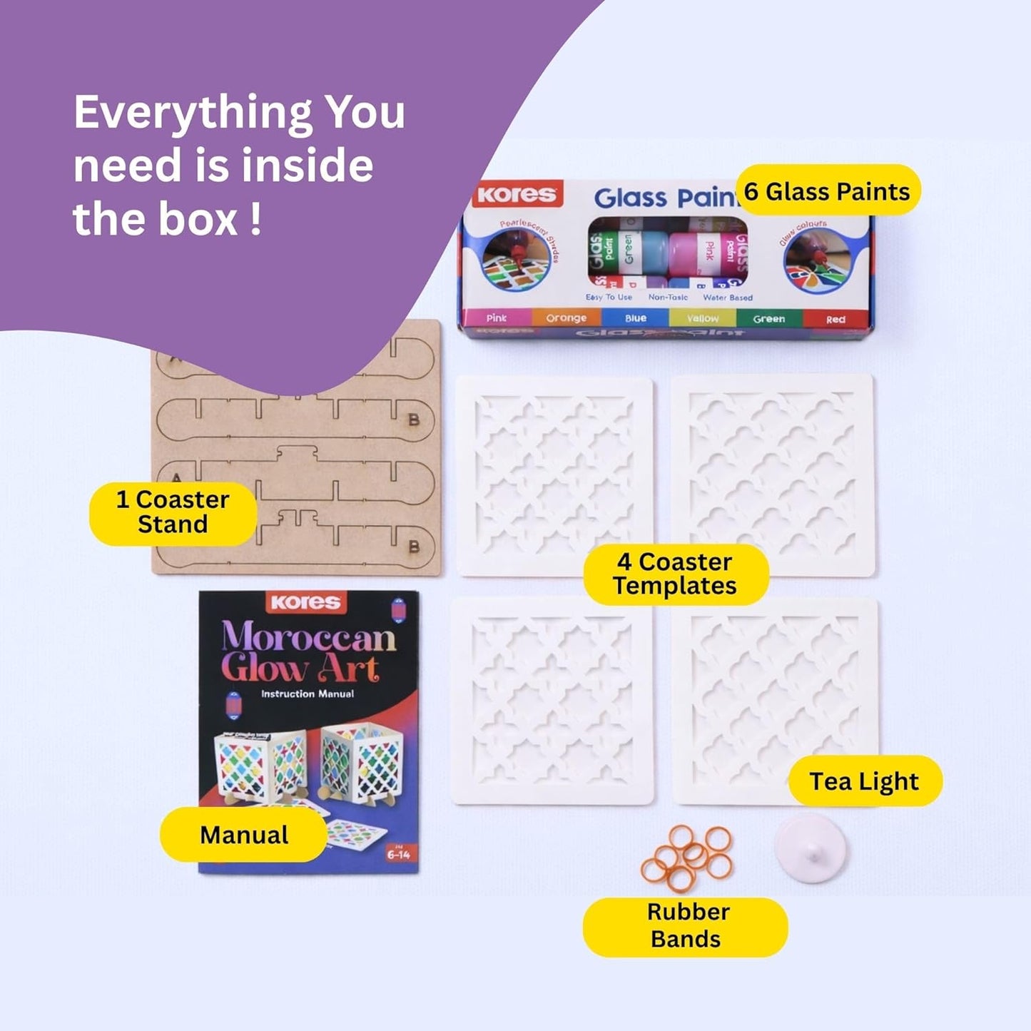 Kores Moroccan Glow Art DIY Lamp Making Kit for Kids (6–14 Years)