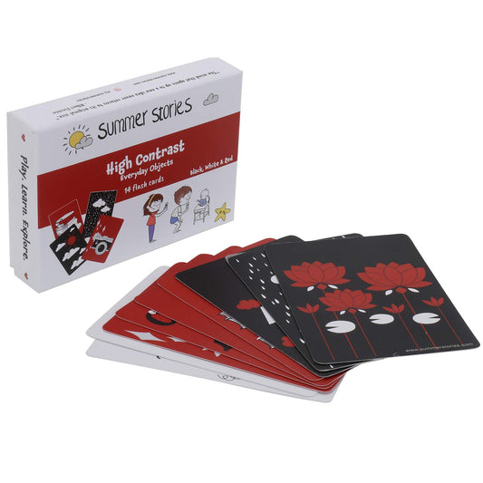 Newborn High Contrast Flash Cards (Red, Black, White, Learning Cards, Age Group: 0-1 Year)