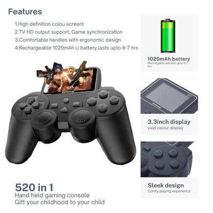 Video Games For Kids 500 in 1 Controller Gamepad Video Game