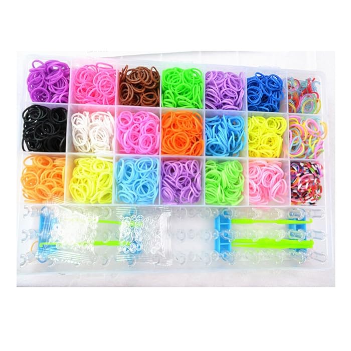 DIY Loom Band Kit -  Colorful Rubber Bands with Accessories