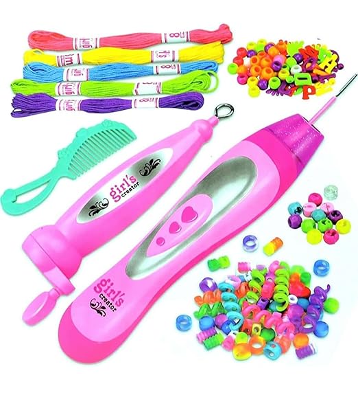Premium 2in1 Hair Braider and Beader for Girls with 15 Style Pieces