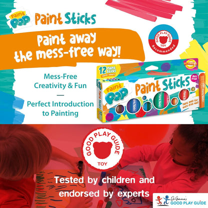 Paint Sticks For Kids - 12 Pack Assorted Colours - Twist & Paint