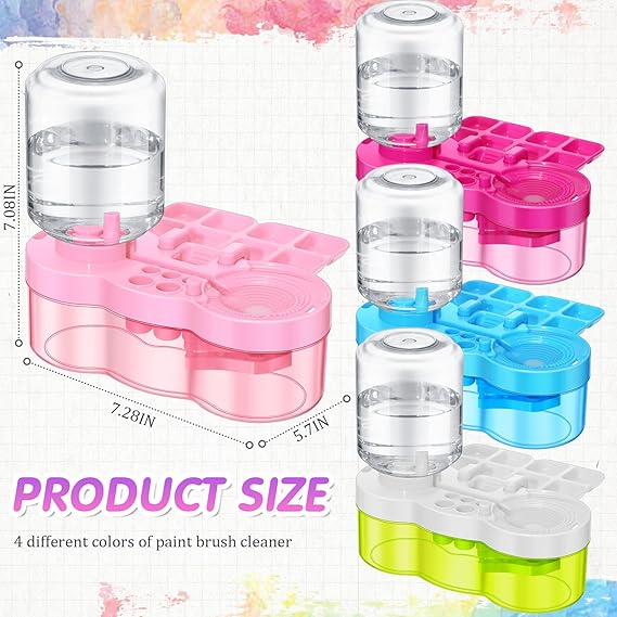 5-in-1 Paint Brush Cleaner with Water Circulation, Drain & Holder – For Acrylic, Watercolor & More