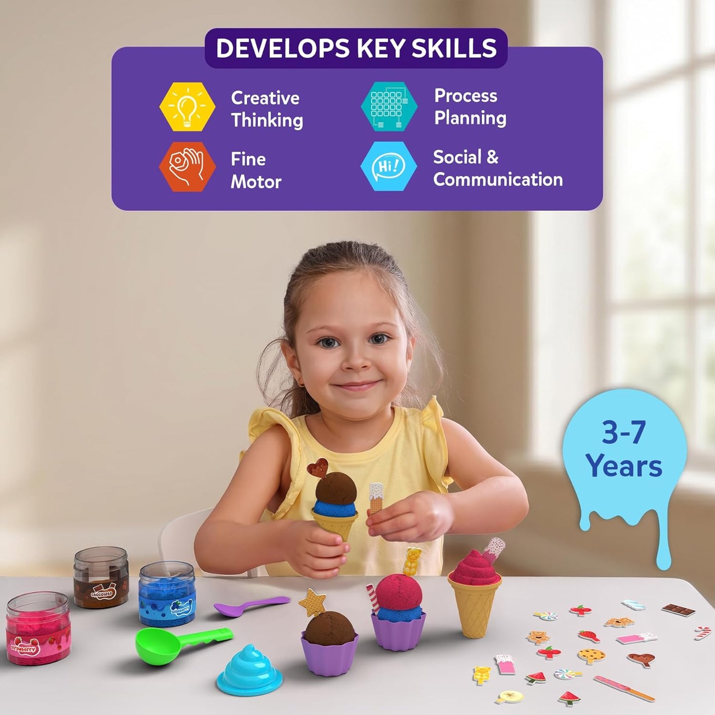 Skillmatics Sandeezy Pretend Play Ice Cream Parlour Set