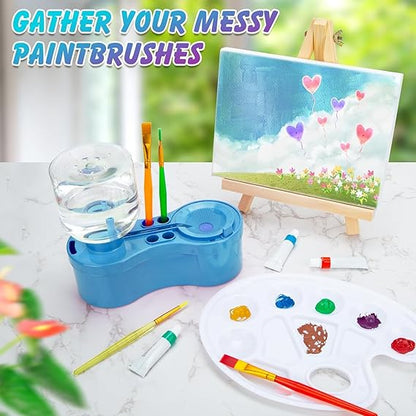 5-in-1 Paint Brush Cleaner with Water Circulation, Drain & Holder – For Acrylic, Watercolor & More