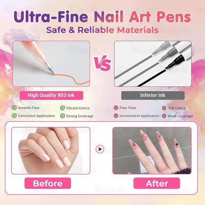 12 Colors DIY Nail Art Pens Set
