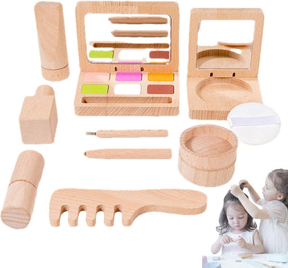 Wooden Cosmetics Pretend Play Kit for Girls