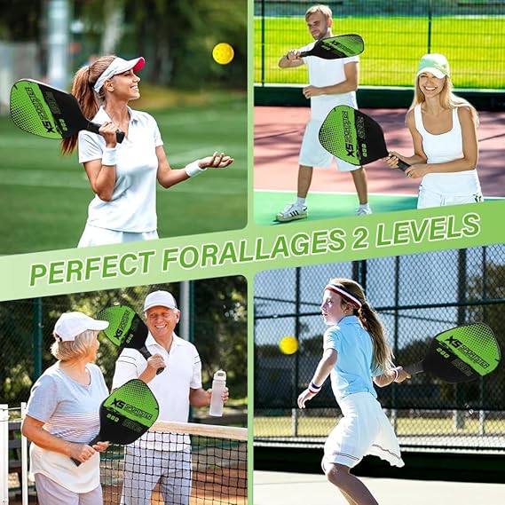 Premium Pickleball Paddle Set  | Complete Set with 4 Pickleballs & Carry Bag | Perfect for Beginners & Pros