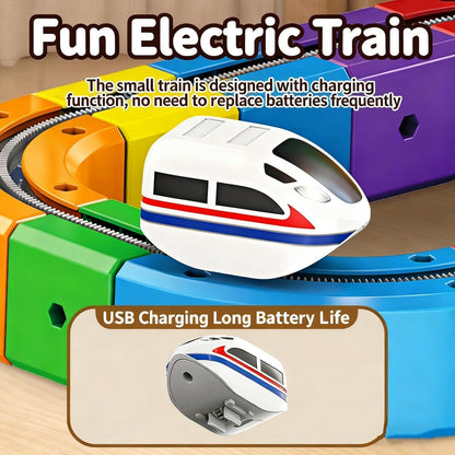 DIY Cube Track Magic Rail Train Set Of 51 Pcs