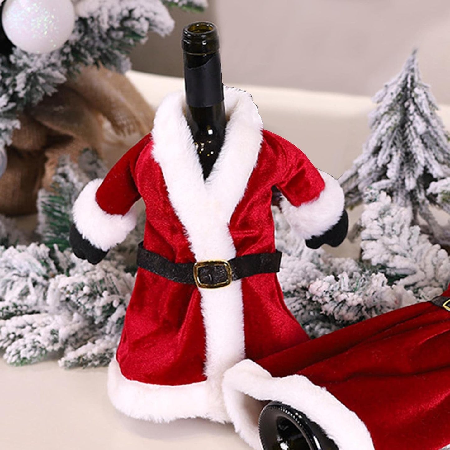 Mr & Mrs. Santa Wine Bottle Covers (Set of 2)